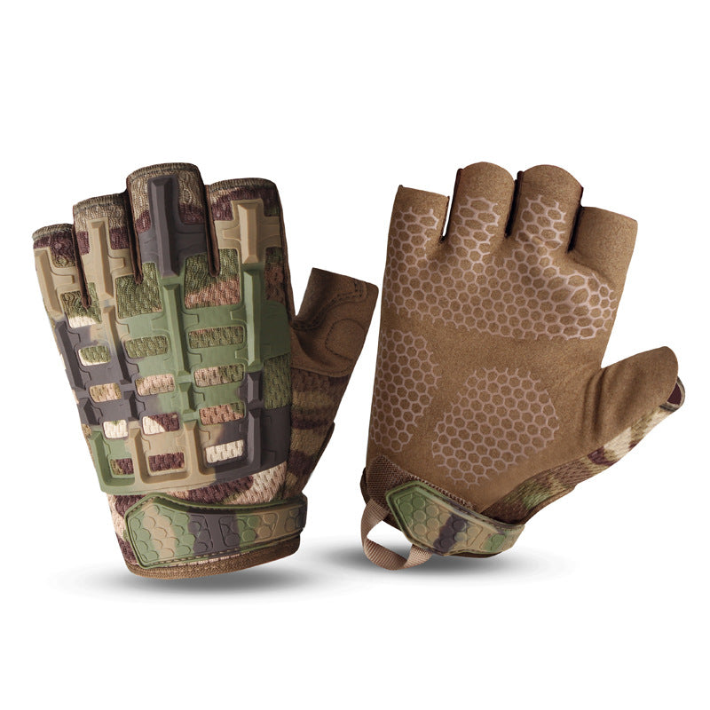 Spot outdoor tactical gloves cycling sports motorcycle half finger glove protective wear fitness touch screen gloves