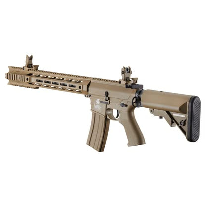 Lancer Tactical Gen 2 Airsoft M4 SPR Interceptor AEG Polymer - Electric Full/Semi-Auto, 1000 Rounds Bag of 0.20g BBS, Battery& Charger Included, Color Purple Polymer