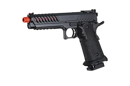 Lancer Tactical Knightshade Hi-Capa Gas Blowback Airsoft Pistol Lightweight Full Metal Slide High FPS Color: Black / Gold