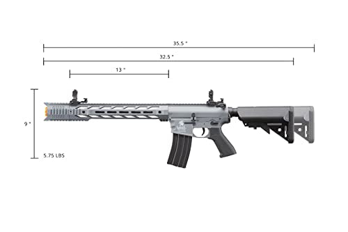 Lancer Tactical Gen 2 Airsoft M4 SPR Interceptor AEG Polymer - Electric Full/Semi-Auto, 1000 Rounds Bag of 0.20g BBS, Battery& Charger Included, Color Purple Polymer