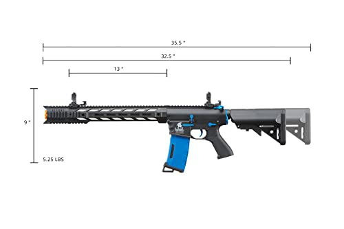 Lancer Tactical Gen 2 Airsoft M4 SPR Interceptor AEG Polymer - Electric Full/Semi-Auto, 1000 Rounds Bag of 0.20g BBS, Battery& Charger Included, Color Purple Polymer