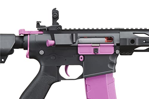 Lancer Tactical Gen 2 Airsoft M4 SPR Interceptor AEG Polymer - Electric Full/Semi-Auto, 1000 Rounds Bag of 0.20g BBS, Battery& Charger Included, Color Purple Polymer