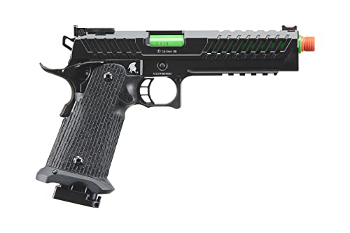 Lancer Tactical Knightshade Hi-Capa Gas Blowback Airsoft Pistol Lightweight Full Metal Slide High FPS Color: Black / Gold