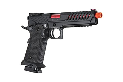 Lancer Tactical Knightshade Hi-Capa Gas Blowback Airsoft Pistol Lightweight Full Metal Slide High FPS Color: Black / Gold