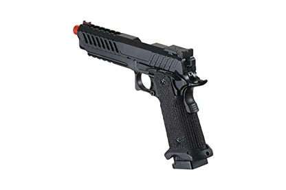 Lancer Tactical Knightshade Hi-Capa Gas Blowback Airsoft Pistol Lightweight Full Metal Slide High FPS Color: Black / Gold