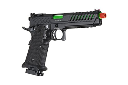 Lancer Tactical Knightshade Hi-Capa Gas Blowback Airsoft Pistol Lightweight Full Metal Slide High FPS Color: Black / Gold