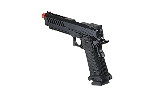 Lancer Tactical Knightshade Hi-Capa Gas Blowback Airsoft Pistol Lightweight Full Metal Slide High FPS Color: Black / Gold