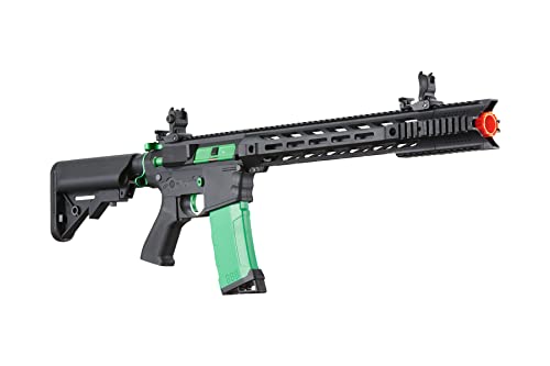 Lancer Tactical Gen 2 Airsoft M4 SPR Interceptor AEG Polymer - Electric Full/Semi-Auto, 1000 Rounds Bag of 0.20g BBS, Battery& Charger Included, Color Purple Polymer