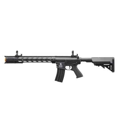 Lancer Tactical Gen 2 Airsoft M4 SPR Interceptor AEG Polymer - Electric Full/Semi-Auto, 1000 Rounds Bag of 0.20g BBS, Battery& Charger Included, Color Purple Polymer