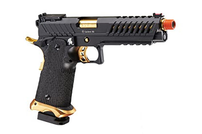 Lancer Tactical Knightshade Hi-Capa Gas Blowback Airsoft Pistol Lightweight Full Metal Slide High FPS Color: Black / Gold