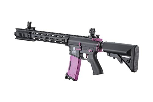 Lancer Tactical Gen 2 Airsoft M4 SPR Interceptor AEG Polymer - Electric Full/Semi-Auto, 1000 Rounds Bag of 0.20g BBS, Battery& Charger Included, Color Purple Polymer