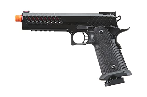 Lancer Tactical Knightshade Hi-Capa Gas Blowback Airsoft Pistol Lightweight Full Metal Slide High FPS Color: Black / Gold