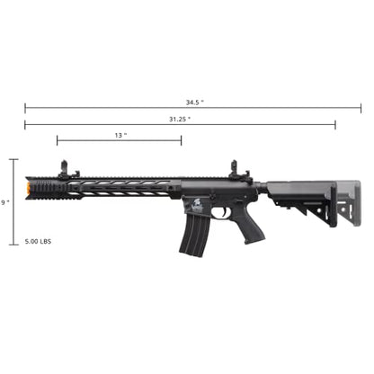 Lancer Tactical Gen 2 Airsoft M4 SPR Interceptor AEG Polymer - Electric Full/Semi-Auto, 1000 Rounds Bag of 0.20g BBS, Battery& Charger Included, Color Purple Polymer