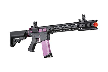 Lancer Tactical Gen 2 Airsoft M4 SPR Interceptor AEG Polymer - Electric Full/Semi-Auto, 1000 Rounds Bag of 0.20g BBS, Battery& Charger Included, Color Purple Polymer