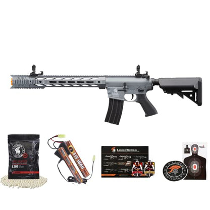 Lancer Tactical Gen 2 Airsoft M4 SPR Interceptor AEG Polymer - Electric Full/Semi-Auto, 1000 Rounds Bag of 0.20g BBS, Battery& Charger Included, Color Purple Polymer