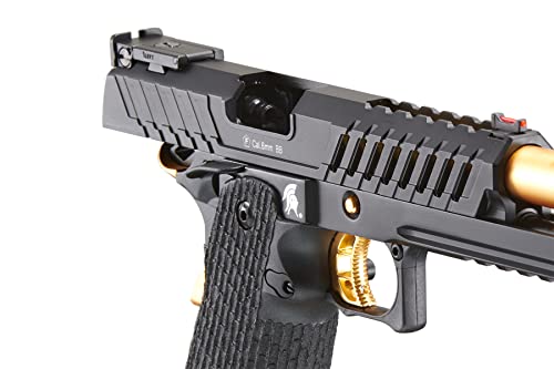 Lancer Tactical Knightshade Hi-Capa Gas Blowback Airsoft Pistol Lightweight Full Metal Slide High FPS Color: Black / Gold