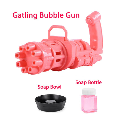 Electric Bubble Machine Black Gold Gold Gatling Bubble Gun Children Automatic Bubble Blowing Toy Gun Fan Combo Function