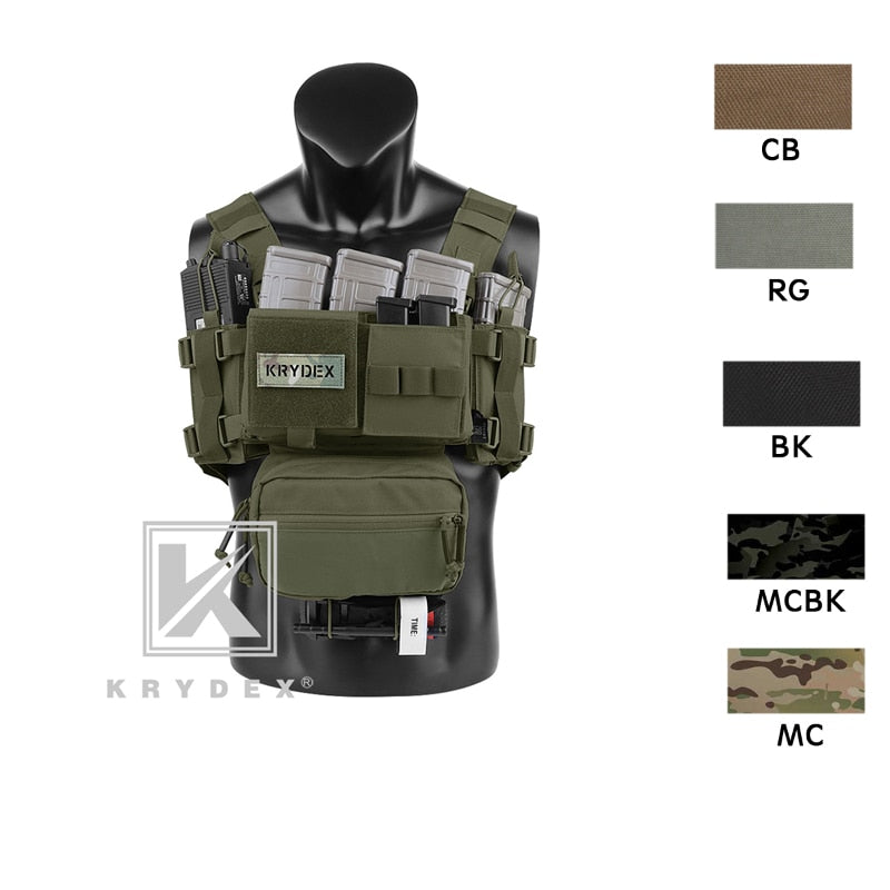 KRYDEX MK3 Modular Tactical Chest Rig Chassis Spiritus Airsoft Hunting Military Tactical Carrier Vest w/ 5.56 223 Magazine Pouch