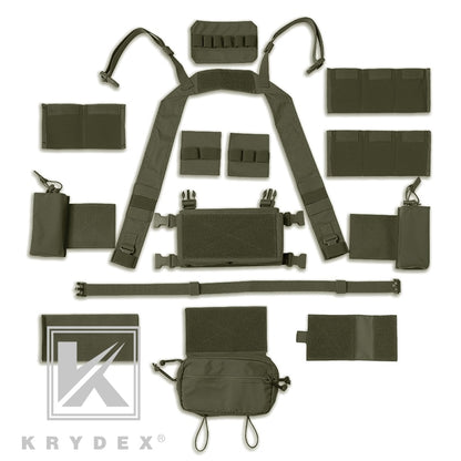 KRYDEX MK3 Modular Tactical Chest Rig Chassis Spiritus Airsoft Hunting Military Tactical Carrier Vest w/ 5.56 223 Magazine Pouch