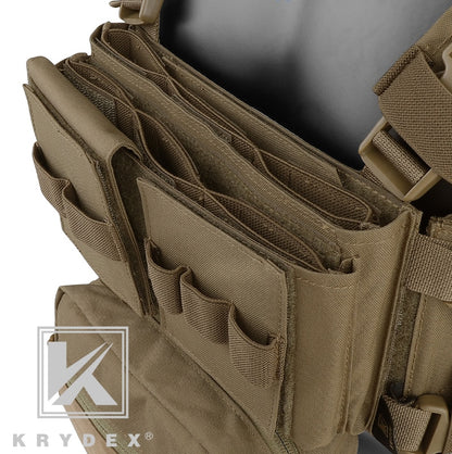 KRYDEX MK3 Modular Tactical Chest Rig Chassis Spiritus Airsoft Hunting Military Tactical Carrier Vest w/ 5.56 223 Magazine Pouch