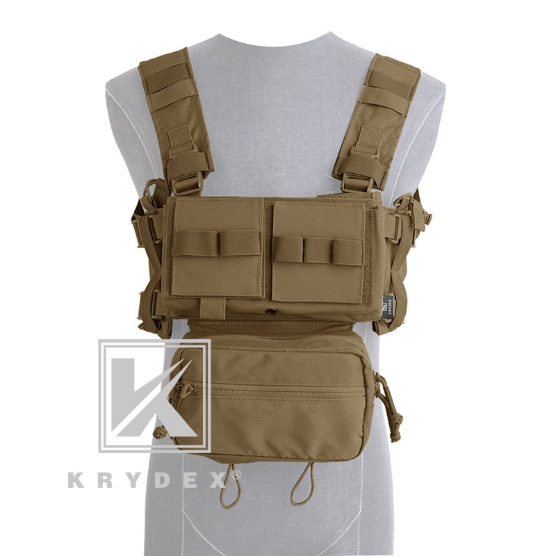 KRYDEX MK3 Modular Tactical Chest Rig Chassis Spiritus Airsoft Hunting Military Tactical Carrier Vest w/ 5.56 223 Magazine Pouch