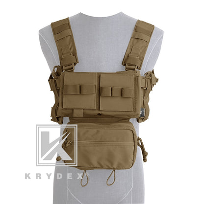 KRYDEX MK3 Modular Tactical Chest Rig Chassis Spiritus Airsoft Hunting Military Tactical Carrier Vest w/ 5.56 223 Magazine Pouch