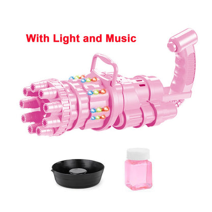 Electric Bubble Machine Black Gold Gold Gatling Bubble Gun Children Automatic Bubble Blowing Toy Gun Fan Combo Function